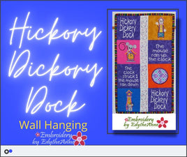HICKORY, DICKORY, DOCK NURSERY RHYME WALL HANGING   Digital Download