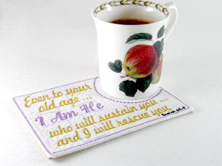 Isaiah 46 Faith Based Mug Mat. Easy and quick.  - Digital File - Instant Download - Embroidery by EdytheAnne - 4