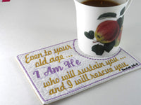 Isaiah 46 Faith Based Mug Mat. Easy and quick.  - Digital File - Instant Download - Embroidery by EdytheAnne - 1