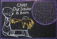 Christmas Mug Mat "Christ our Savior is Born".   - Digital File - Instant Download - Embroidery by EdytheAnne - 2