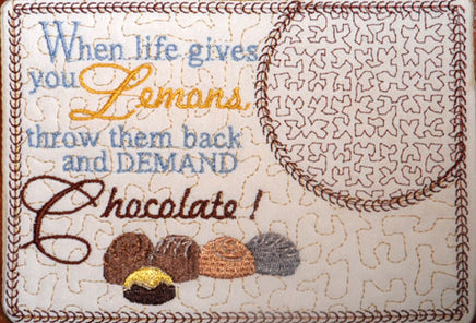 DEMAND CHOCOLATE In The Hoop Embroidered Mug Mat/Mug Rug done In The Hoop.   - Digital File - Instant Download - Embroidery by EdytheAnne