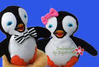 PENGUIN STUFFIE He and She in 3 Sizes In The Hoop Machine Embroidery Design...No Manual Sewing!  - Digital File - Instant Download - Embroidery by EdytheAnne - 1