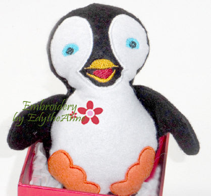 PENGUIN STUFFIE He and She in 3 Sizes In The Hoop Machine Embroidery Design...No Manual Sewing!  - Digital File - Instant Download - Embroidery by EdytheAnne - 3