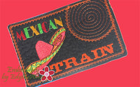 MEXICAN TRAIN GAME In The Hoop Embroidered Mug Mat.   - Digital File - Instant Download - Embroidery by EdytheAnne - 2