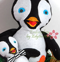 PENGUIN STUFFIE He and She in 3 Sizes In The Hoop Machine Embroidery Design...No Manual Sewing!  - Digital File - Instant Download - Embroidery by EdytheAnne - 2