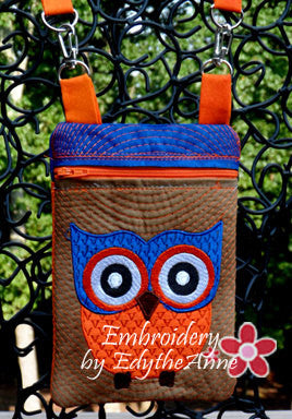 Girl's Owl Crossbody Purse. INSTANT DOWNLOAD - Embroidery by EdytheAnne - 1
