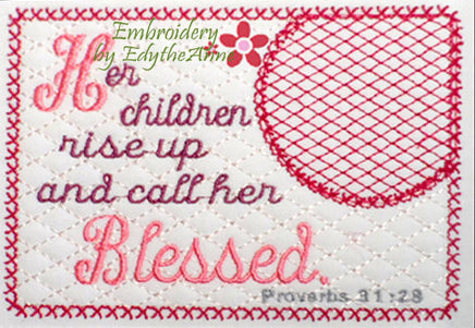The  PROVERBS 31 WOMAN Mug Mats  In The Hoop Embroidered Mug Mat Set of Two designs.  - Digital File - Embroidery by EdytheAnne - 1