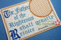 The Father of the Righteous  In The Hoop Embroidered Mug Mat/Mug Rug.  Digital File.  - Digital File - Instant Download - Embroidery by EdytheAnne - 1