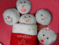 Snowball Stuffies!...Machine Embroidered Twelve  different faces shaped into snowballs. Great Frozen Party treat  & Children's Stock Stuffers! - Embroidery by EdytheAnne - 3