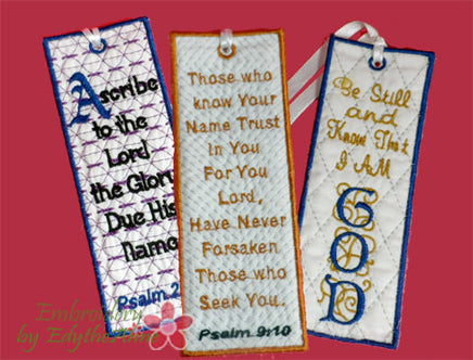 Faith based Set of 3 In The Hoop Bookmark designs for the 5x7 hoop sizes.  - Digital File - Instant Download - Embroidery by EdytheAnne - 1