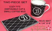 SAVE 15% ON MONOGRAM Coffee Cozy & MONOGRAM Mug Mat Set of 26  INSTANT DOWNLOAD - Embroidery by EdytheAnne - 1