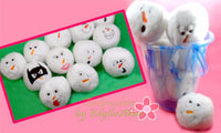 Snowball Stuffies!...Machine Embroidered Twelve  different faces shaped into snowballs. Great Frozen Party treat  & Children's Stock Stuffers! - Embroidery by EdytheAnne - 1