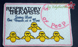 RESPIRATORY THERAPISTS In The Hoop Embroidered Mug Mat/Mug Rug.   - Digital File - Instant Download - Embroidery by EdytheAnne - 1