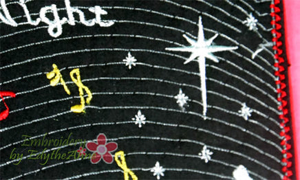 Christmas Lyrics Mug Mat "Holy Night".   - Digital File - Instant Download - Embroidery by EdytheAnne - 3