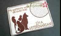 Vet Tech and Veterinarian CAREER In The Hoop Embroidered Mug Mat/Mug Rug.  Easy and quick to stitch.  - Digital File - Instant Download - Embroidery by EdytheAnne - 3