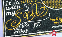 IT IS WELL With My Soul Musical Embroidered Mug Mat/Mug Rug done In The Hoop.  - Digital File - Instant Download - Embroidery by EdytheAnne - 2