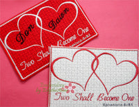 Two Shall Become One In The Hoop Embroidered Mug Mat/Mug Rug.   - Digital File - Instant Download - Embroidery by EdytheAnne - 1