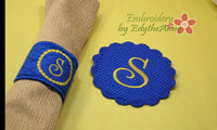 MONOGRAM NAPKIN RINGS -  Two Sets of 26 each  In The Hoop Embroidery INSTANT DOWNLOAD - Embroidery by EdytheAnne - 1