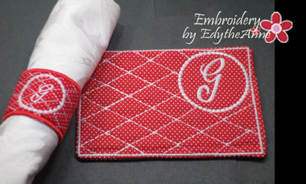 MONOGRAM NAPKIN RINGS -  Two Sets of 26 each  In The Hoop Embroidery INSTANT DOWNLOAD - Embroidery by EdytheAnne - 2