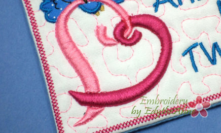YOU are MY TWEETIE Valentine In The Hoop Embroidered Mug Mat using a Dimensional Foam technique.  - Digital File - Instant Download - Embroidery by EdytheAnne - 2