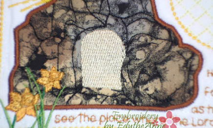 HE IS RISEN Faith Based In The Hoop Embroidered Mug Mat/ Mug Rug. Digital File.  - Digital File - Instant Download - Embroidery by EdytheAnne - 2