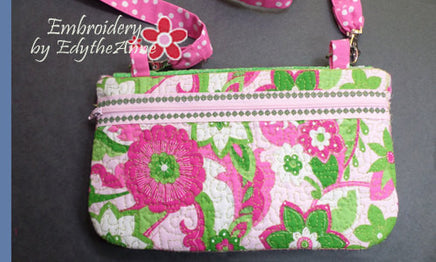 MISS DAISY Scalloped Flap Bag with Dimensional Flowers. INSTANT DOWNLOAD - Embroidery by EdytheAnne - 2