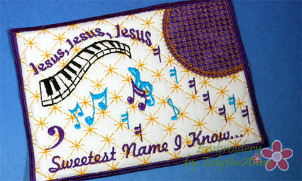 SAVE 20% WITH SET - Faith Based Music Themed Mug Mats/Mug Rugs Set of Five Mats All In The Hoop  - Digital File - Instant Download - Embroidery by EdytheAnne - 5