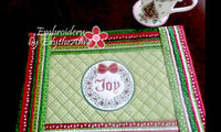 WORDS OF CHRISTMAS PLACE MAT SET  In The Hoop - INSTANT DOWNLOAD - Embroidery by EdytheAnne - 4