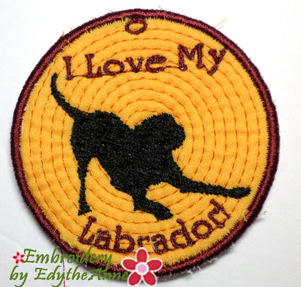 LABRADOR IN THE HOOP EMBROIDERY KEY TAG