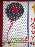 PATRIOTIC WALL HANGING-  In The Hoop Machine Embroidery
