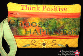 WRISTLET Choose Happiness- In The Hoop Machine Embroidery - Digital Download