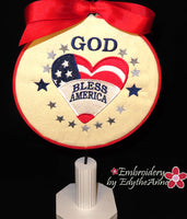 GOD BLESS AMERICA JOY RING In The Hoop Machine Embroidery