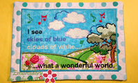 WHAT A WONDERFUL WORLD  In The Hoop Whimsical Embroidered Mug Mats/Mug Rugs - Embroidery by EdytheAnne - 6