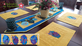 BUTTERFLIES & FLOWERS TABLE SETTING -  In The Hoop Machine Embroidery Designs
