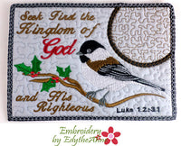 Set 2 - LOOK AT THE BIRDS In The Hoop Faith Based Embroidered Mug Mats/Mug Rugs-Digital Download