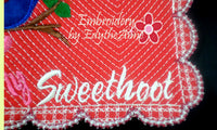 Be My SweetHoot Valentine Mug Mat/Mug Rug 2 Versions. 2 Sizes - INSTANT DOWNOAD - Embroidery by EdytheAnne - 8