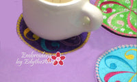 SWIRL COASTER - 2 VERSIONS INCLUDED- IN THE HOOP MACHINE EMBROIDERY - Embroidery by EdytheAnne - 4