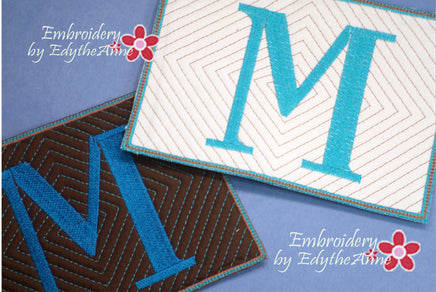 MONOGRAM MUG MATS Version 1, 2 & 3! 3 Sets of 26 each - INSTANT DOWNLOAD - Embroidery by EdytheAnne - 5