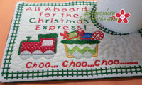 CHRISTMAS EXPRESS In The Hoop Embroidered Mug Mat Designs.   - Digital File - Instant Download - Embroidery by EdytheAnne - 4