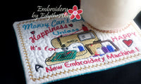 EMBROIDERY HAPPINESS Whimsical In The Hoop Embroidered Mug Mat Designs.   - Digital File - Instant Download - Embroidery by EdytheAnne - 3