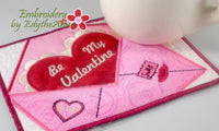 BE MY VALENTINE In The Hoop Embroidered Mug Mats/Mug Rugs - Instant Download - Embroidery by EdytheAnne - 2