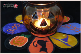 HALLOWEEN CANDLE RING/TABLE TOPPER In The Hoop Machine Embroidery