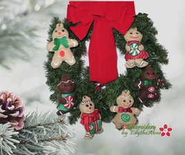 GINGERBREAD STUFFIE ORNAMENTS In The Hoop Machine Embroidery Design