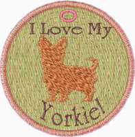 YORKIE IN THE HOOP EMBROIDERY KEY TAG